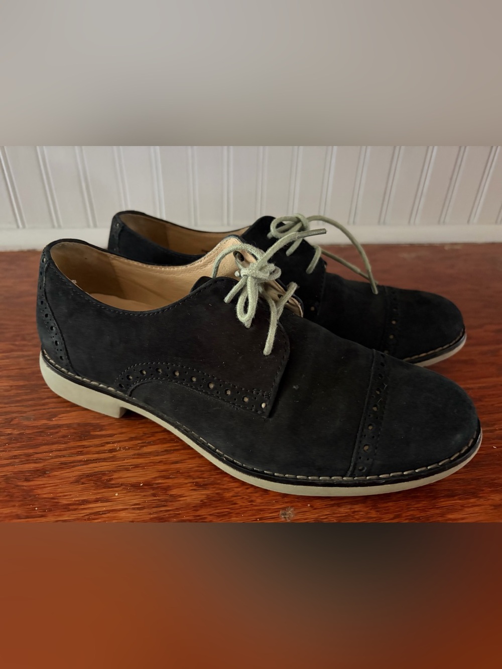 Cole Haan Black Suede Gramercy Oxford Suede Shoes